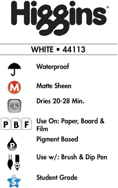 Imagem de Tinta Para Desenho Higgins 29,6ml White Chartpak 44113