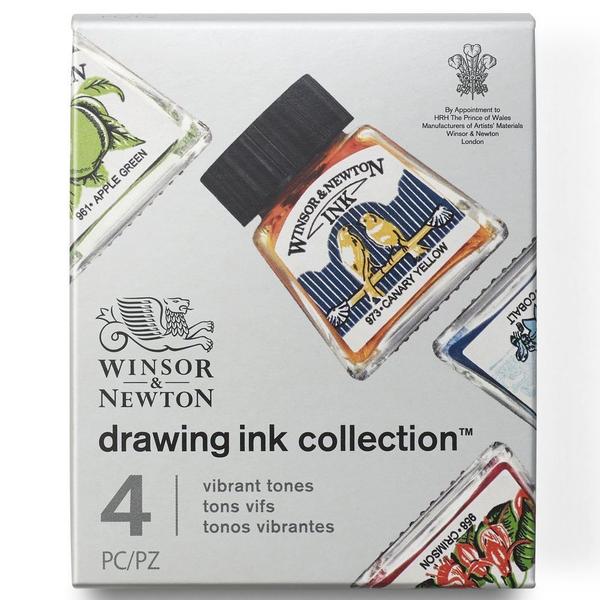 Imagem de Tinta Para Desenho Ink Collection C/4 Vibrant Tones Winsor & Newton