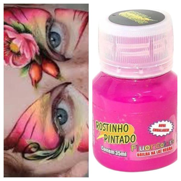 Imagem de Tinta para pintar o rosto liquida Rosa fluor 35 ml