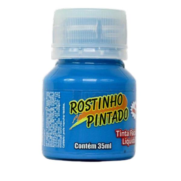 Imagem de Tinta para pintura facial rostinho pintando 35 ml azul flúor