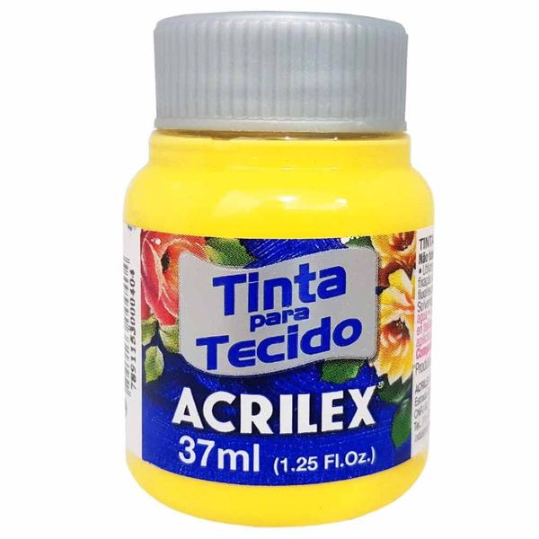 Tinta para Tecido 37ml 589 Amarelo Canário Acrilex Imagem de Tinta para Tecido 37ml 589 Amarelo Canário Acrilex