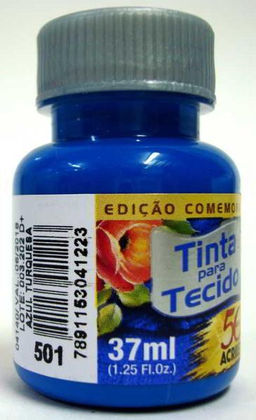 Tinta Para Tecido 37ml Fosca - 501 Azul Turqueza Acrilex Imagem de Tinta Para Tecido 37ml Fosca - 501 Azul Turqueza Acrilex