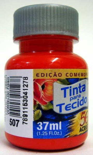 Imagem de Tinta Para Tecido 37ml Fosca - 507 Vermelho Fogo Acrilex