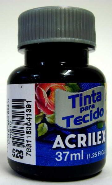 Tinta Para Tecido 37ml Fosca - 520 Preto Acrilex Imagem de Tinta Para Tecido 37ml Fosca - 520 Preto Acrilex