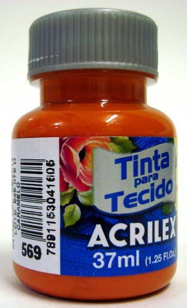 Tinta Para Tecido 37ml Fosca - 569 Caramelo Acrilex Imagem de Tinta Para Tecido 37ml Fosca - 569 Caramelo Acrilex