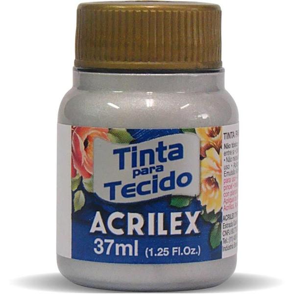 Imagem de Tinta para tecido metalica 37ml prata acrilex