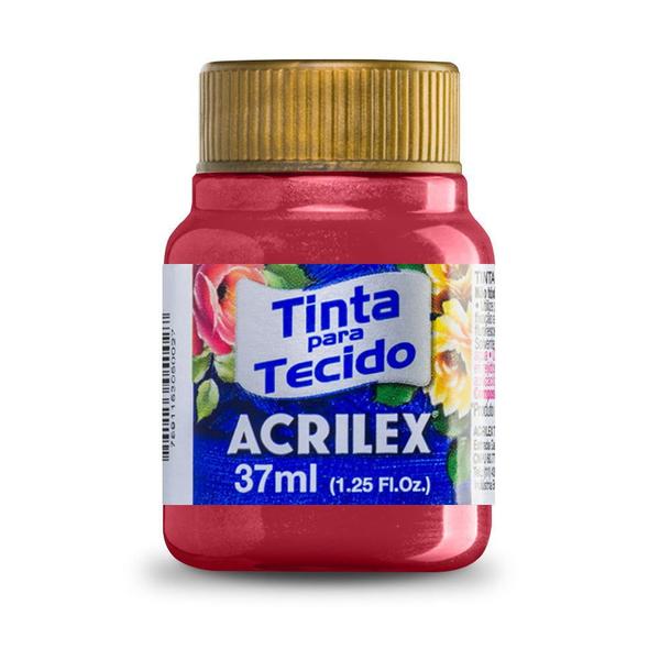 Imagem de Tinta para Tecido Metálica Acrilex 37ml Cor Vermelho 555