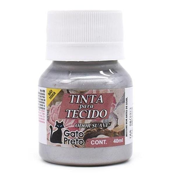 Imagem de Tinta para Tecido Metálica Gato Preto 40ml