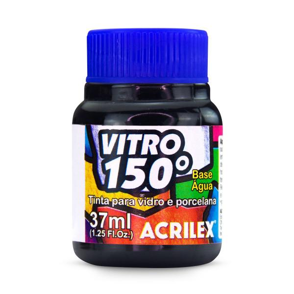 Imagem de Tinta para Vidro e Porcelana Vitro 150 Acrilex 37ml Cor Preto 520