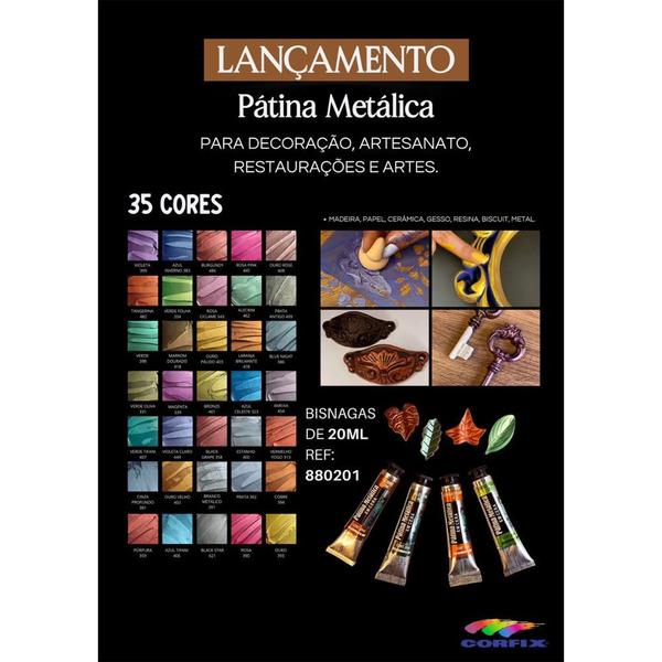 Imagem de Tinta Pátina Metálica 20ml Corfix Blue Night 386