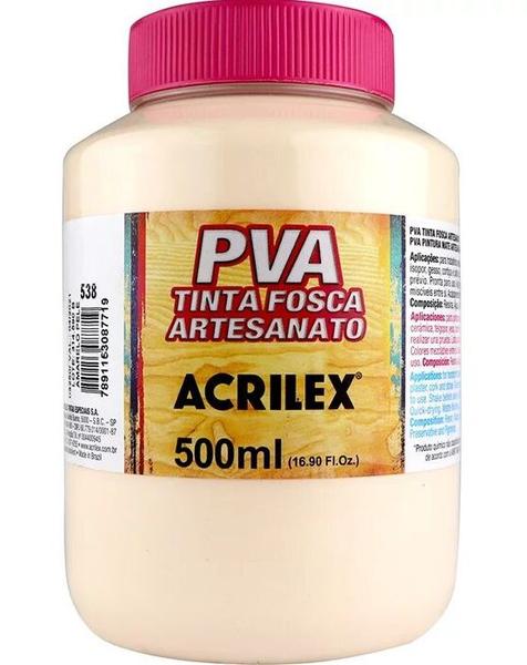 Imagem de Tinta PVA Fosca 500ml Ref 538 Amarelo Pele Acrilex