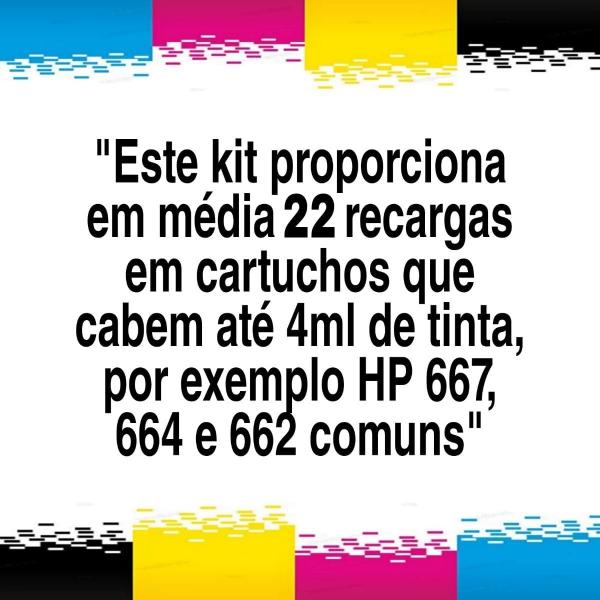 Imagem de Tinta Recarga Compativel Impressora Hp Cartucho 667xl Preto