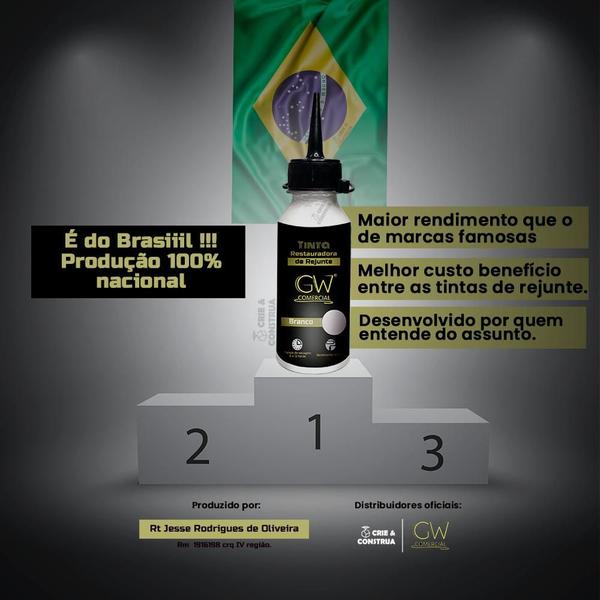 Imagem de Tinta Restauradora de Rejunte Branco 200ml Crie & Construa Premium