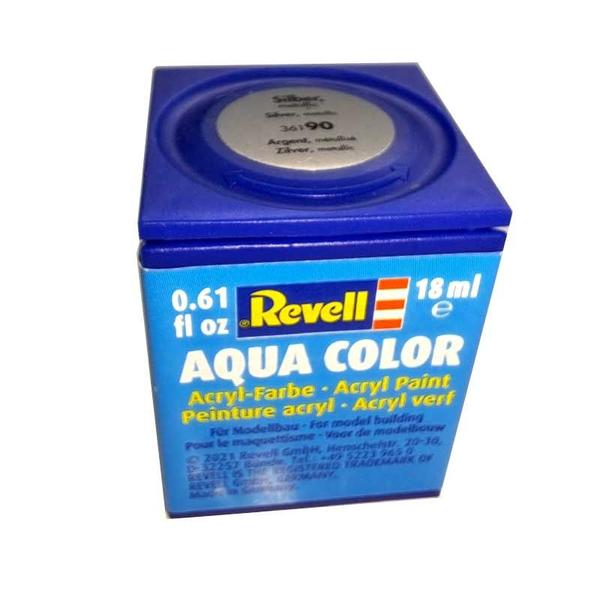 Imagem de Tinta Revell para plastimodelismo - Aqua Color - Solúvel em água - Prata metálico - 18ml