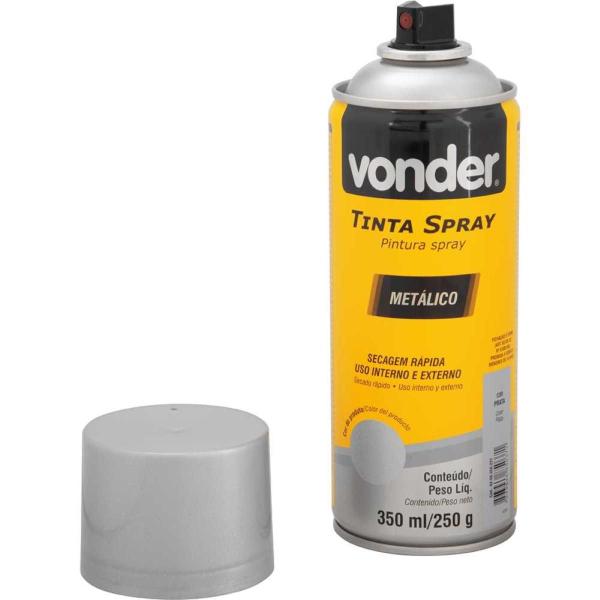 Imagem de Tinta Spray Acrílica Prata Metálico 350ML/250G Vonder