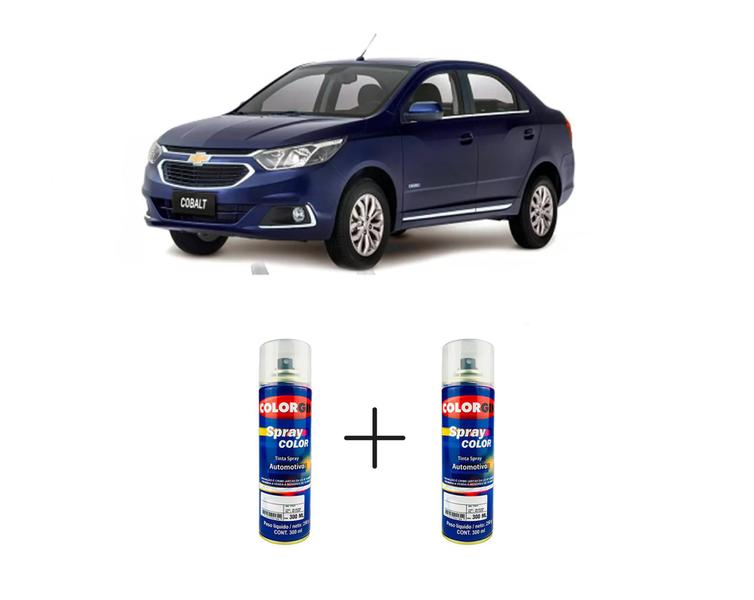 Imagem de Tinta Spray Automotiva Azul Blue Eyes GM 300ml + Spray Verniz 300ml