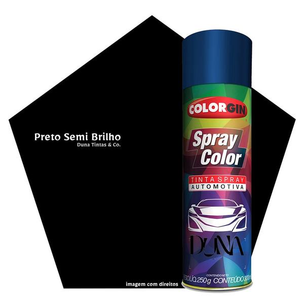 Imagem de Tinta Spray Automotiva Colorgin 300ml Preto Semi Brilho