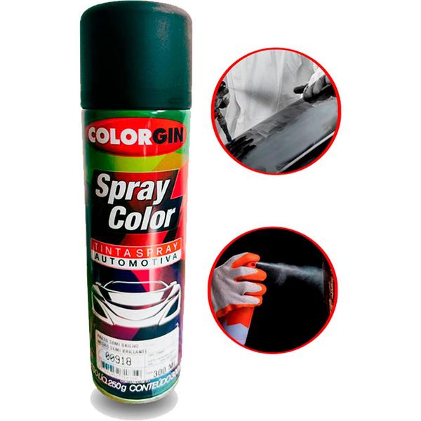 Imagem de Tinta Spray Automotiva Colorgin Prto Alta Temperatura 300ml