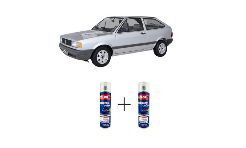 Tinta Spray Automotiva Prata Lunar VW 300ml + Spray Verniz 300ml - Sherwin Williams Imagem de Tinta Spray Automotiva Prata Lunar VW 300ml + Spray Verniz 300ml
