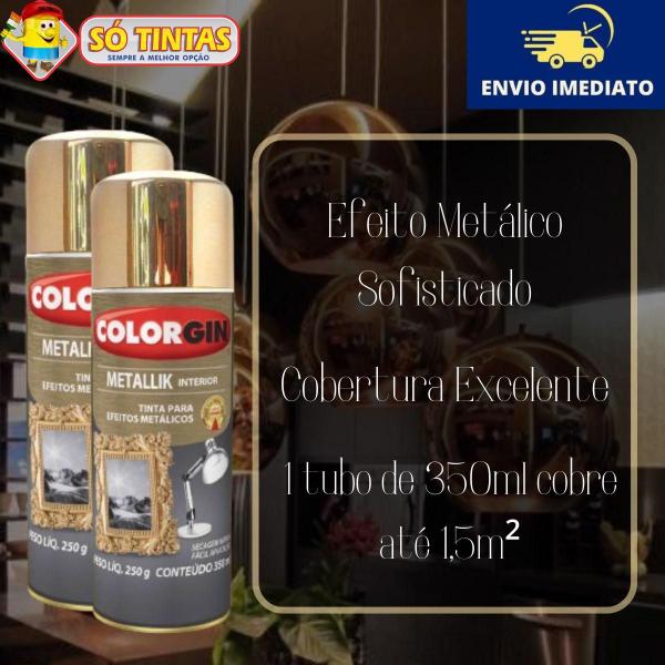 Imagem de Tinta Spray Metallik Colorgin P/ Ferro, Cerâmica, Papéis, Metais, Madeiras e Gesso 350ml - Diversas Cores