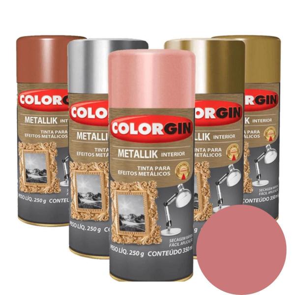 Imagem de Tinta Spray Metallik Colorgin P/ Ferro, Cerâmica, Papéis, Metais, Madeiras e Gesso 350ml - Diversas Cores