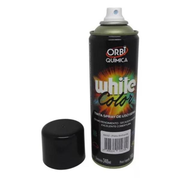 Imagem de Tinta Spray na Cor Preto Brilhante de 340ml - ORBI