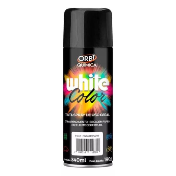 Imagem de Tinta Spray na Cor Preto Brilhante de 340ml - ORBI