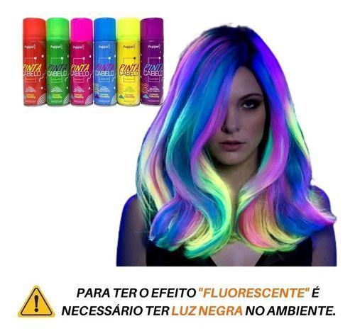 Imagem de Tinta Spray Neon Vermelho De Cabelo Colorido Fluorescente