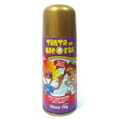 Imagem de Tinta spray p/ cabelo tinta da alegria 120ml 70g ouro