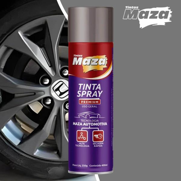 Tinta Spray Premium Grafite Para Rodas Metálico 400ml Maza Imagem de Tinta Spray Premium Grafite Para Rodas Metálico 400ml Maza