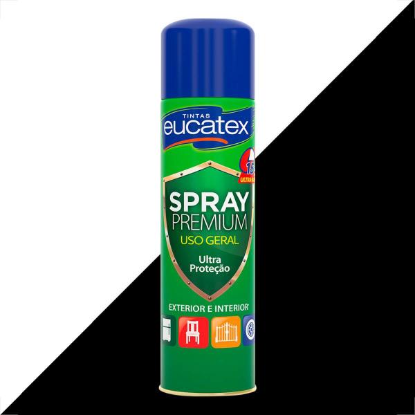 Imagem de Tinta spray premium multi uso eucatex preto brilhante 400ml