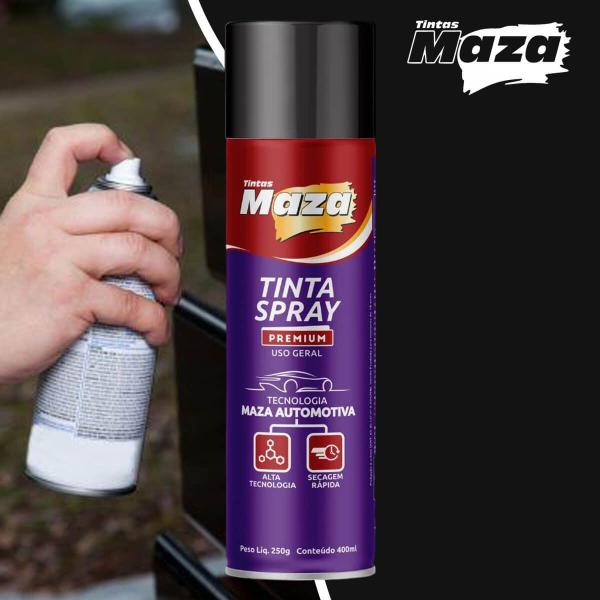 Tinta Spray Premium Preto Brilhante Caixa 6 Unid. Maza Imagem de Tinta Spray Premium Preto Brilhante Caixa 6 Unid. Maza
