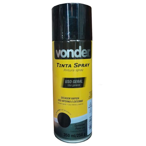 Imagem de Tinta spray preto brilhante 350ml vonder