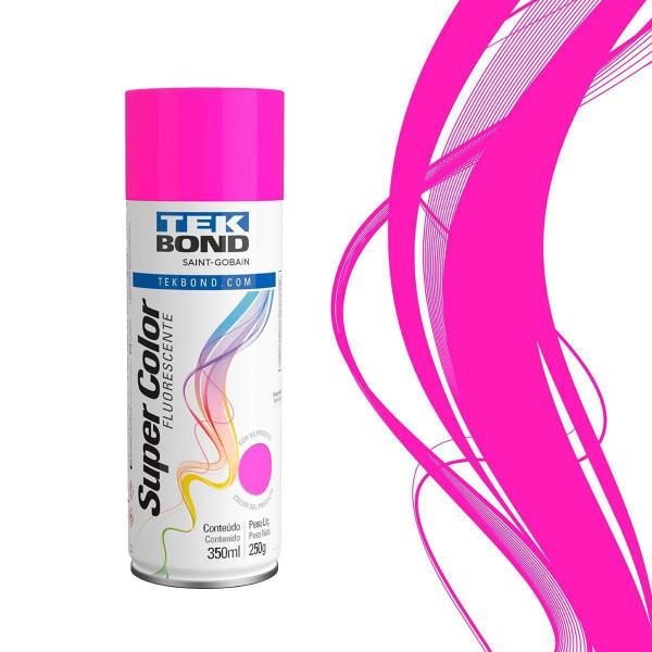 Imagem de Tinta Spray Super Color Fluorescente Rosa 350Ml Tekbond Rosa