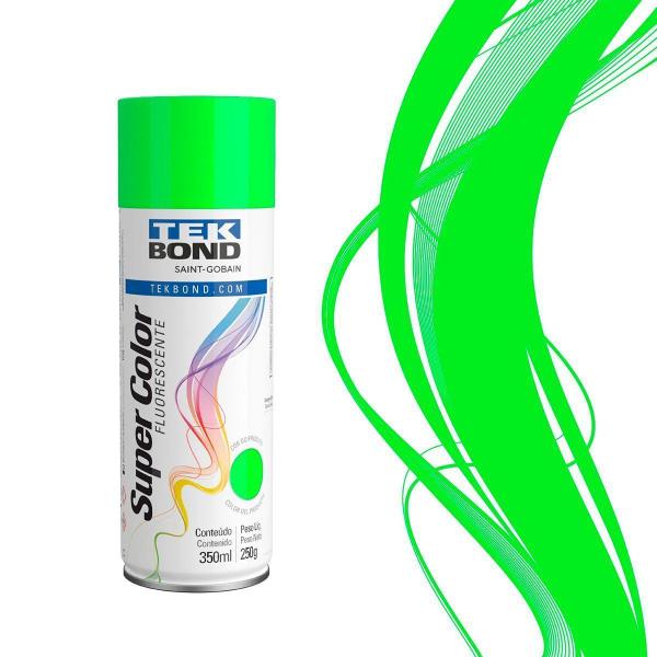 Imagem de Tinta Spray Super Color Fluorescente Verde 350Ml Tekbond Verde