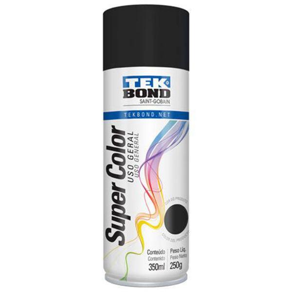 Imagem de Tinta spray uso geral preto fosco 350ml/250g - TEK BOND