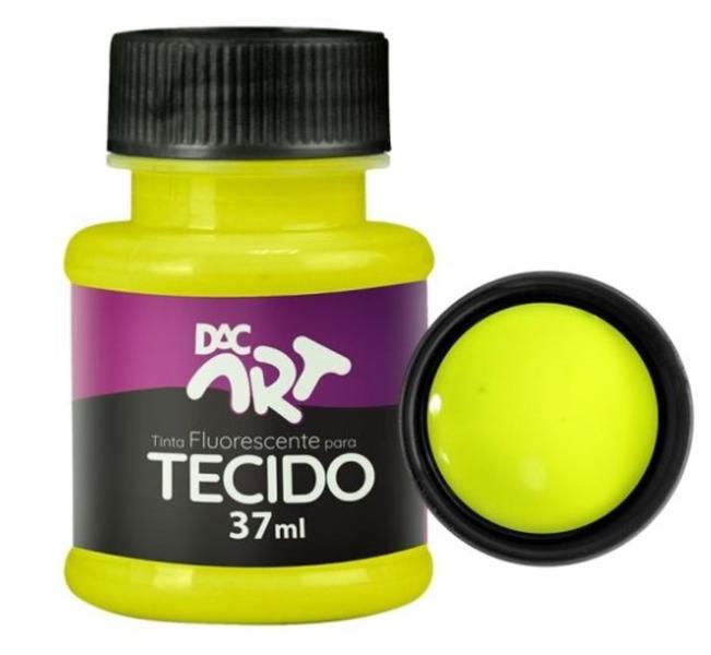 Tinta Tecido Fluor. 37ml Amarelo Limão DAC Imagem de Tinta Tecido Fluor. 37ml Amarelo Limão DAC