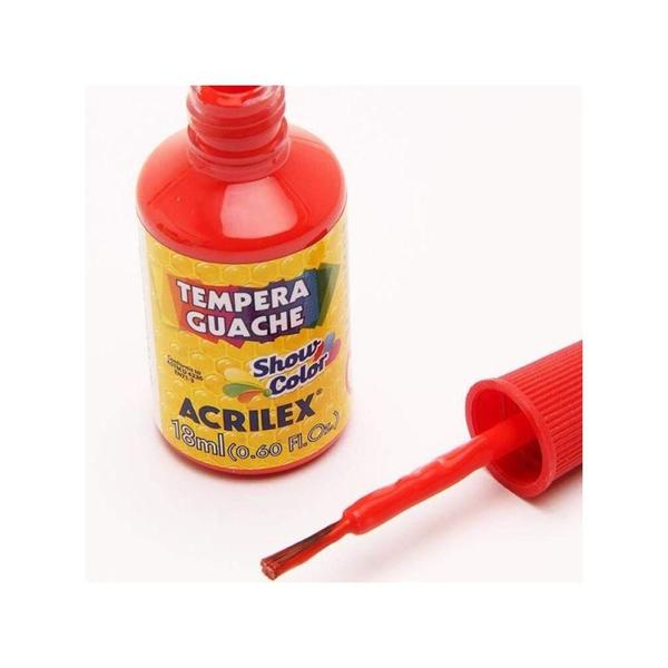 Imagem de Tinta Tempera Guache 18ml C/6 Cores + Pincel - Acrilex