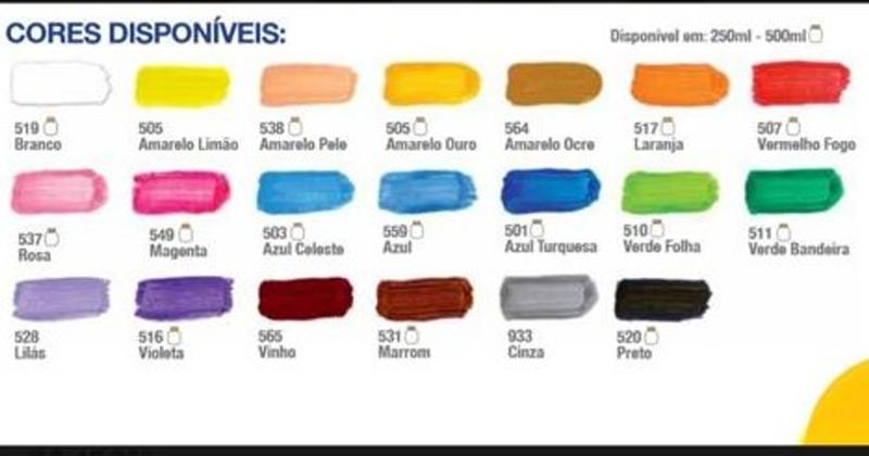 Imagem de Tinta Tempera Guache Escolar Cores Variadas 250ml Acrilex