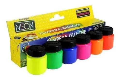 Imagem de Tinta Tempera Guache Neon Com 6 Cores 15ml Acrilex