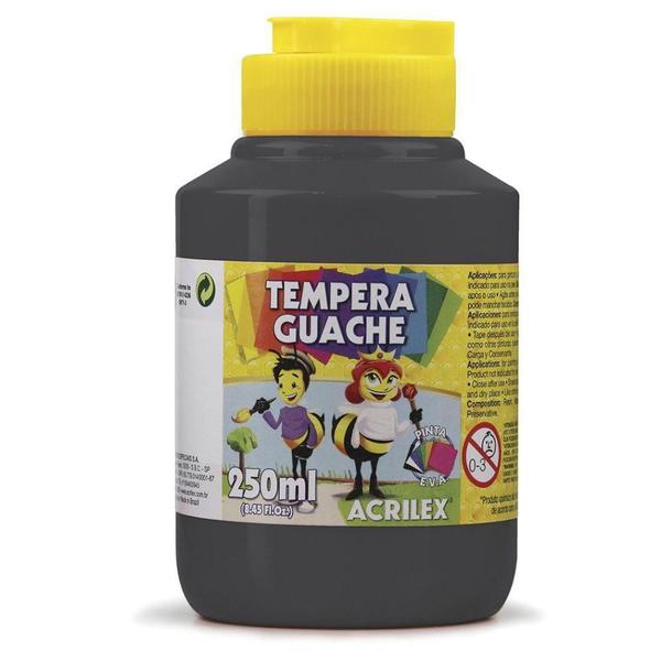 Imagem de Tinta Tempera Guache Preto 250Ml Acrilex