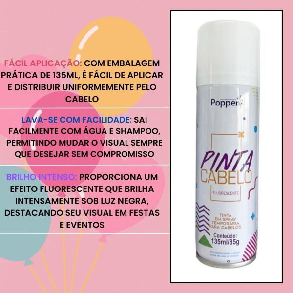 Imagem de Tinta Temporária para Cabelo Branco Fluorescente - 135ml