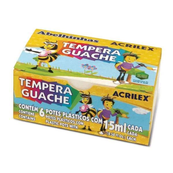 Imagem de Tintas Tempera Guache 15ml 6 Cores Acrilex Ref 02020