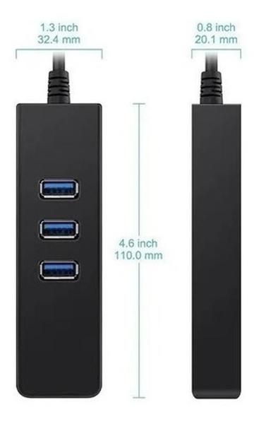 Imagem de Tipo-C 3.0 Hub + Gigabit Hub 3 Portas Usb 3.0 Gigabit Rj 45