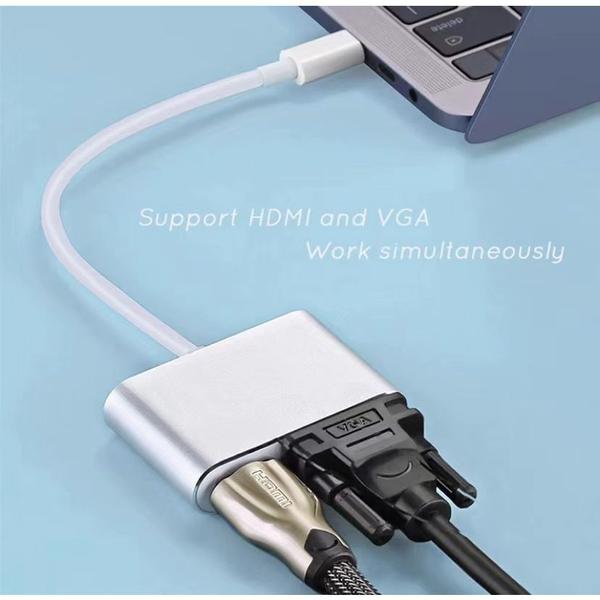 Imagem de Tipo-c Para Hdmi Vga 2-em-1 Docking Station Usb C Converter