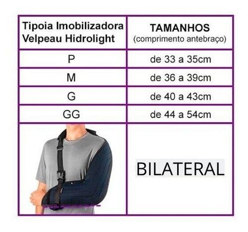 Imagem de Tipoia Estofada Imobilizadora VELPEAU Hidrolight Bilateral Or1001