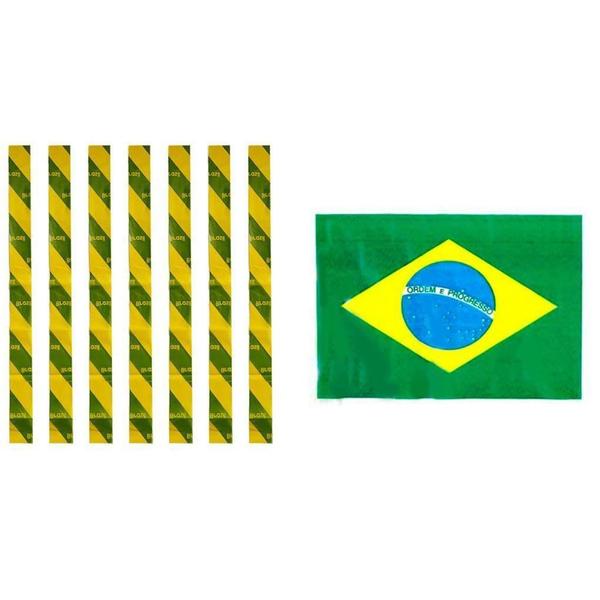 Imagem de Tira Copa Do Mundo Brasil 500G 1000 Tiras + Bandeira Brasil