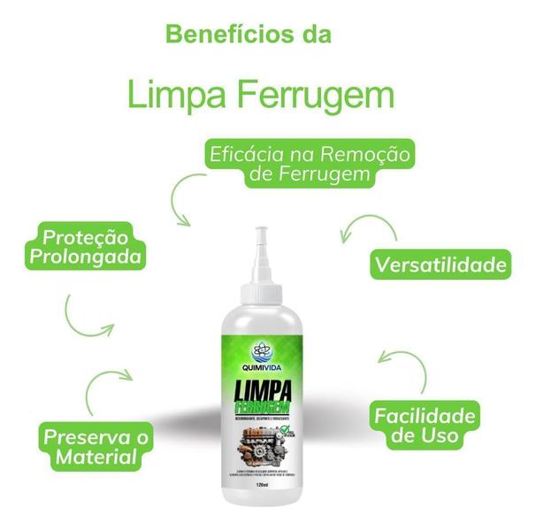 Tira Ferrugem Oxidação, Corrosão Removedor 120Ml - Quimivida Imagem de Tira Ferrugem Oxidação, Corrosão Removedor 120Ml - Quimivida
