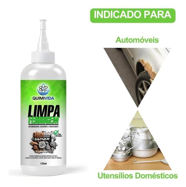 Tira Ferrugem Oxidação, Corrosão Removedor 120Ml - Quimivida Imagem de Tira Ferrugem Oxidação, Corrosão Removedor 120Ml - Quimivida