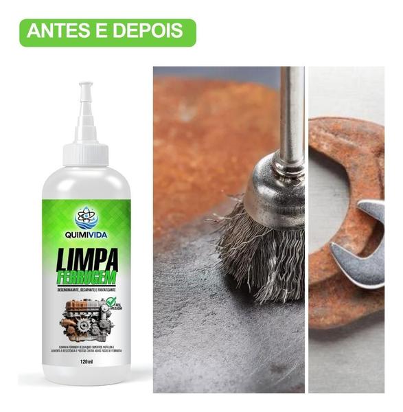 Tira Ferrugem Oxidação, Corrosão Removedor 120Ml - Quimivida Imagem de Tira Ferrugem Oxidação, Corrosão Removedor 120Ml - Quimivida